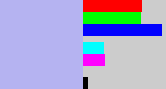 Hex color #b5b3f1 - light periwinkle