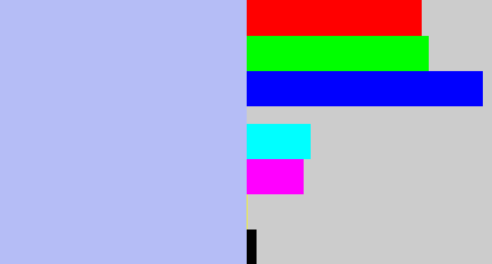 Hex color #b5bdf6 - light periwinkle