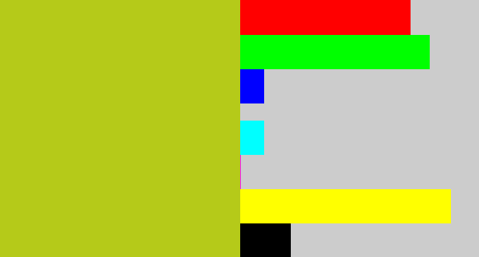Hex color #b5ca19 - green/yellow