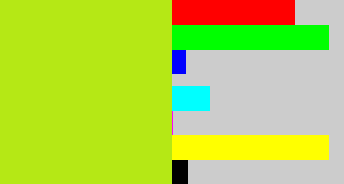 Hex color #b5e815 - yellowish green