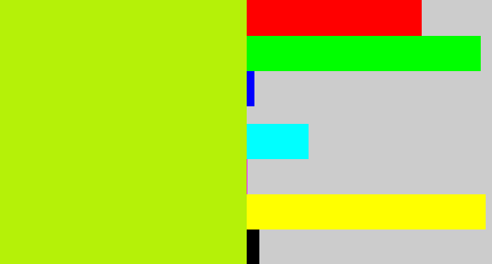 Hex color #b5f108 - lemon green