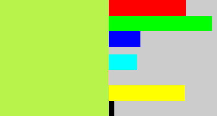 Hex color #b5f34a - yellow/green