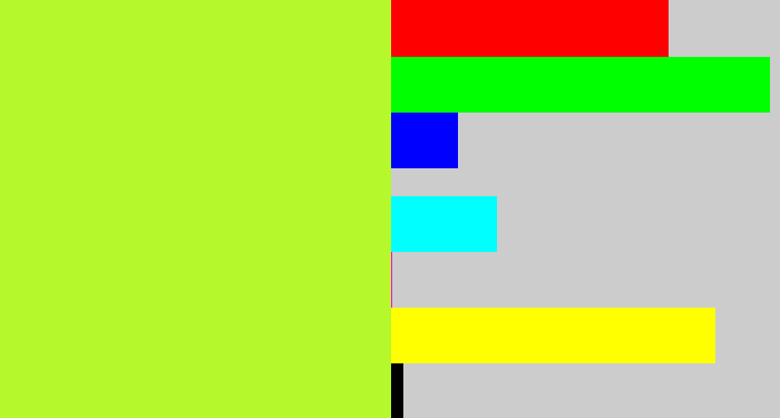 Hex color #b5f82b - yellow green