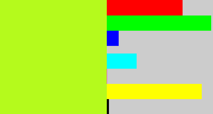 Hex color #b5fa1c - yellowgreen