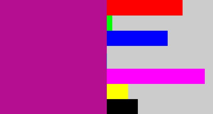 Hex color #b60e91 - barney purple
