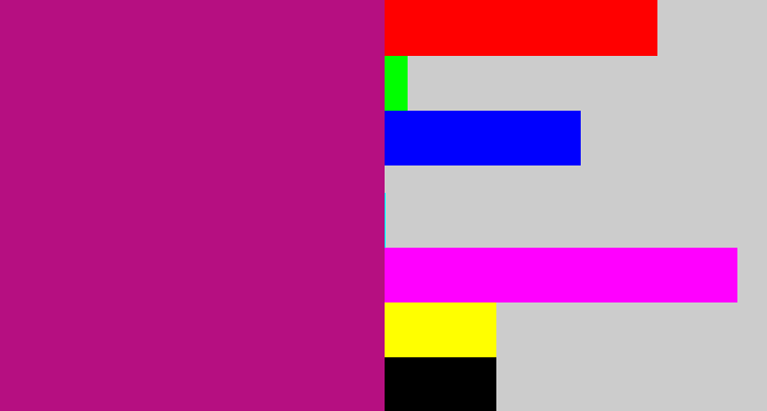 Hex color #b60f81 - magenta
