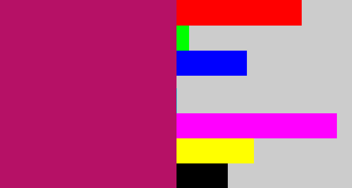 Hex color #b61166 - deep pink