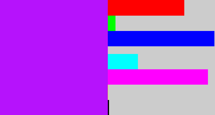 Hex color #b612fc - neon purple