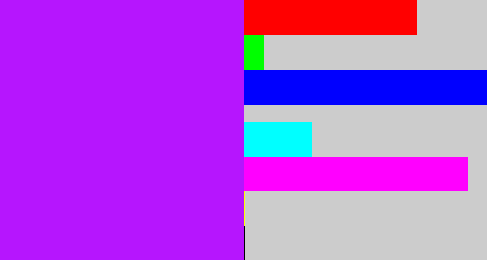 Hex color #b615fe - neon purple