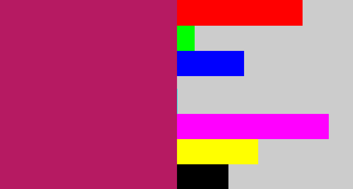 Hex color #b61a62 - purplish red