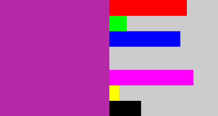 Hex color #b629a6 - barney