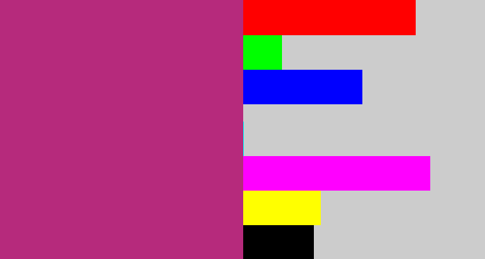 Hex color #b62a7c - dark pink