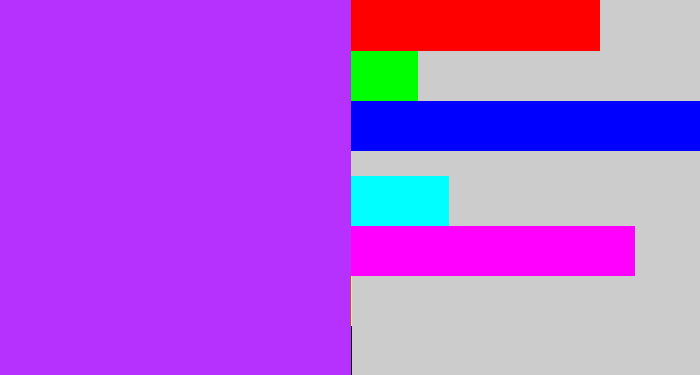 Hex color #b631fe - electric purple