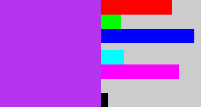 Hex color #b634ed - electric purple
