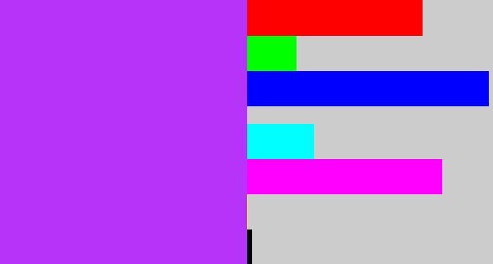 Hex color #b634f9 - electric purple