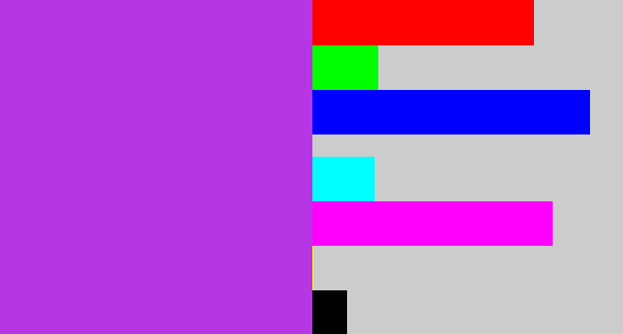 Hex color #b635e4 - lightish purple