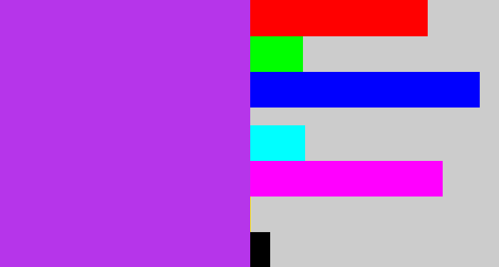 Hex color #b635ea - electric purple