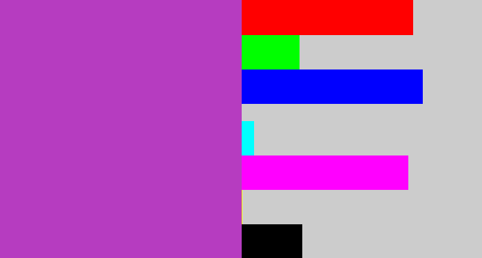 Hex color #b63cc0 - purpley pink