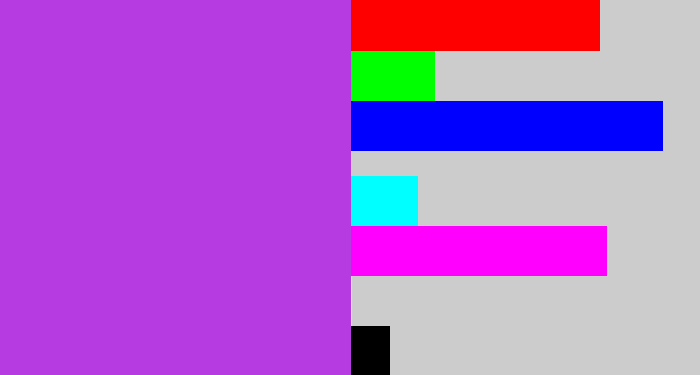 Hex color #b63ce2 - lightish purple