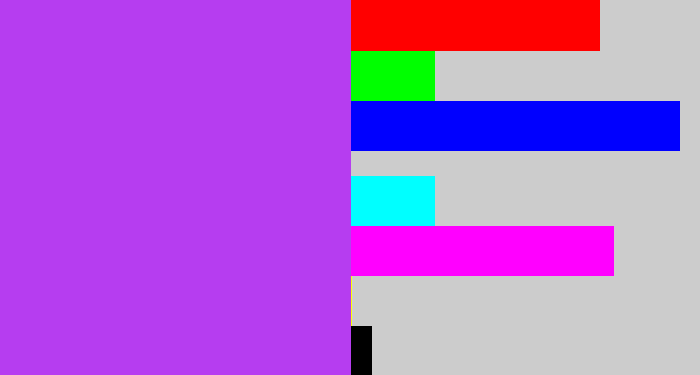 Hex color #b63df0 - lightish purple