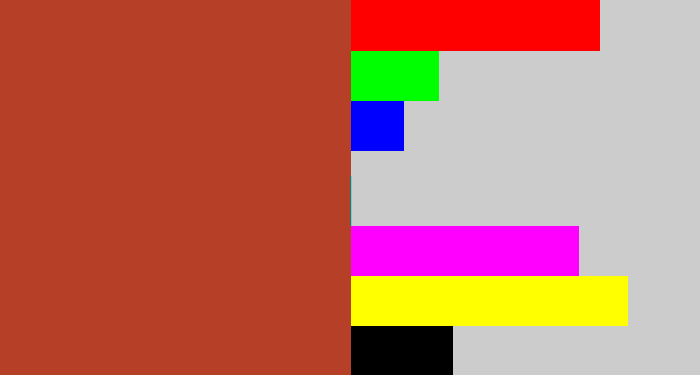 Hex color #b64027 - brick