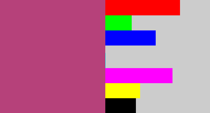 Hex color #b6417a - dark pink