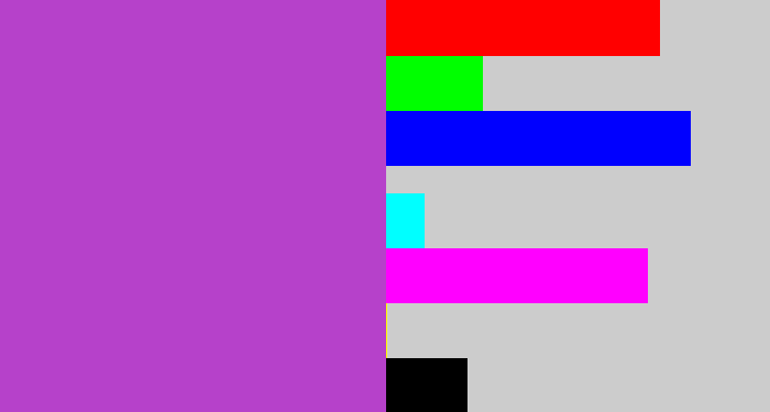 Hex color #b641ca - pinky purple