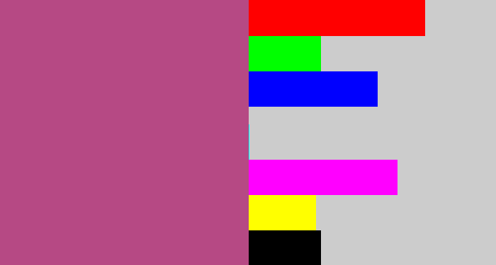 Hex color #b64984 - light plum