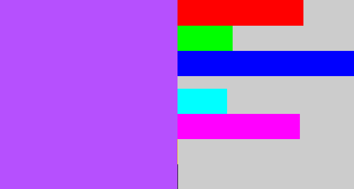 Hex color #b650fe - lighter purple