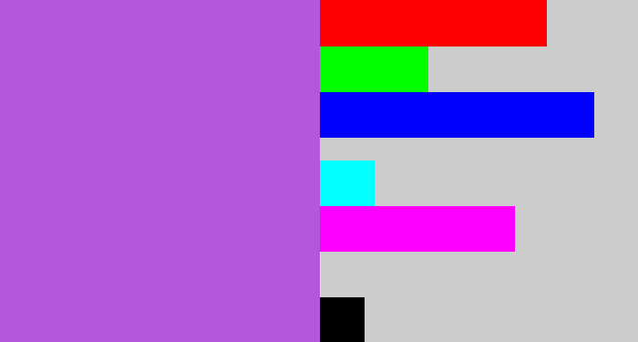Hex color #b656dc - lightish purple
