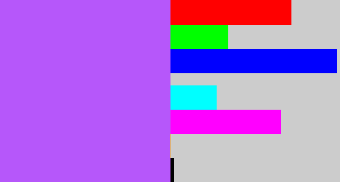 Hex color #b657fa - lighter purple