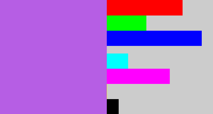Hex color #b65ee4 - lightish purple