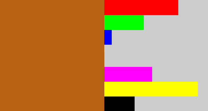 Hex color #b66213 - orangish brown