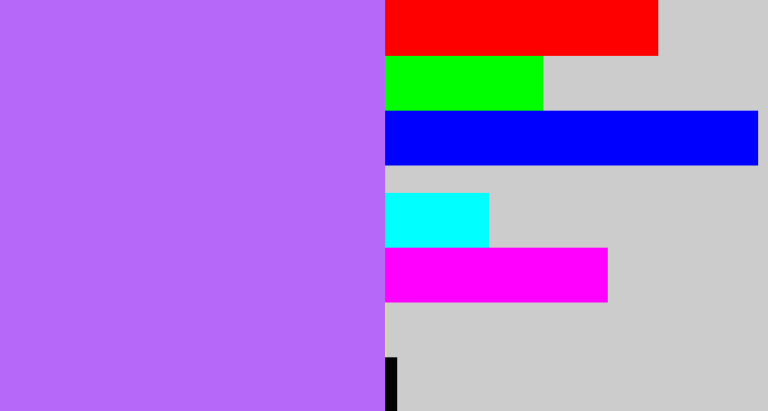 Hex color #b668f8 - light urple