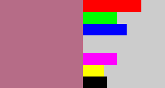 Hex color #b66c87 - mauve
