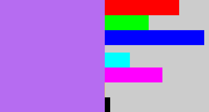 Hex color #b66cf1 - light urple