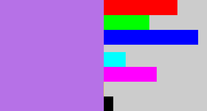 Hex color #b671e7 - light urple