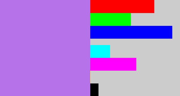 Hex color #b672e9 - light urple