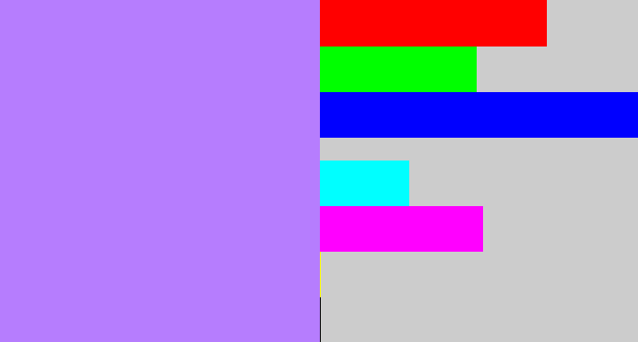 Hex color #b67dfe - light purple