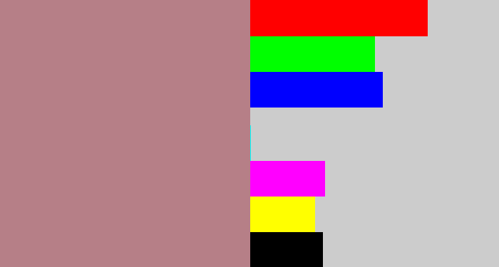 Hex color #b67f87 - mauve