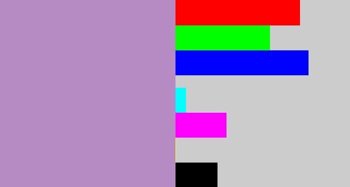Hex color #b68ac2 - pale purple