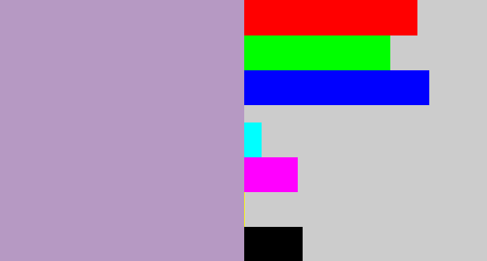 Hex color #b699c3 - pale purple