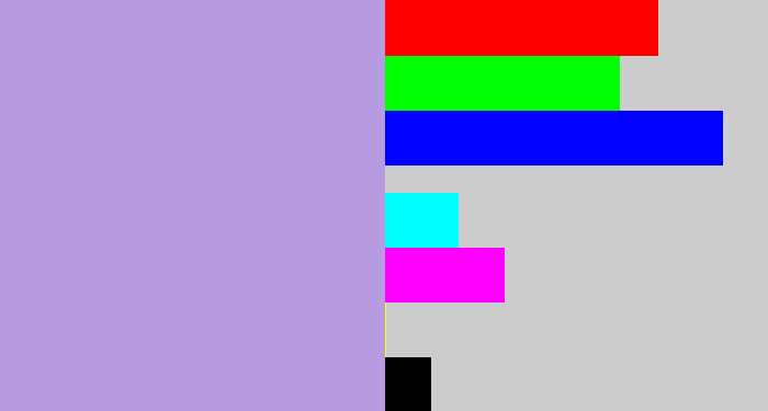 Hex color #b69be0 - pale purple