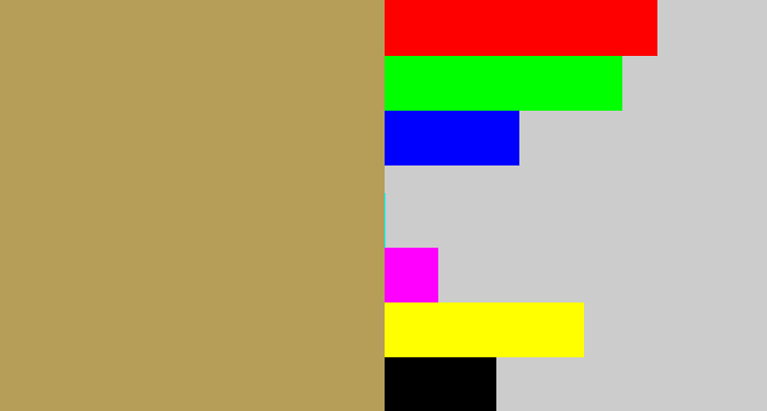 Hex color #b69d58 - camel