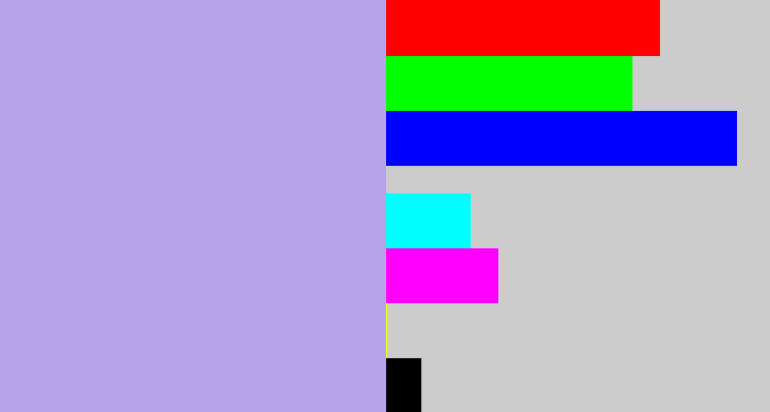 Hex color #b6a4e8 - lavender