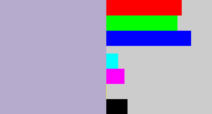 Hex color #b6aacd - pale purple