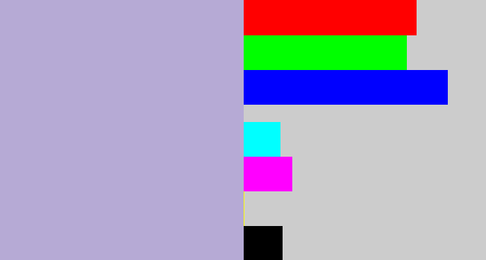 Hex color #b6aad5 - pale purple