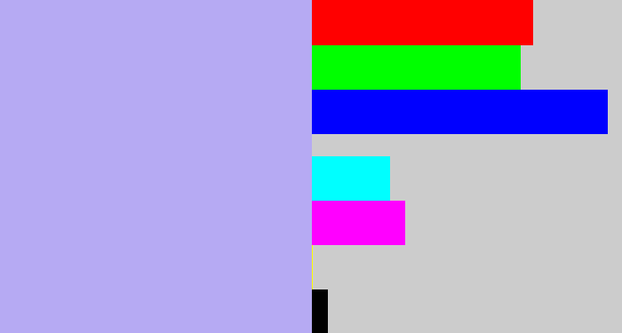 Hex color #b6aaf3 - lavender