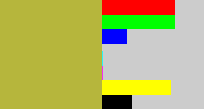 Hex color #b6b63c - booger