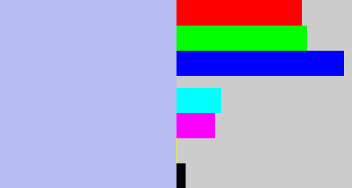 Hex color #b6bdf2 - light periwinkle